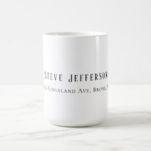 Taza De Café Estilo Elegante Minimalista Liso Negro Blanco
