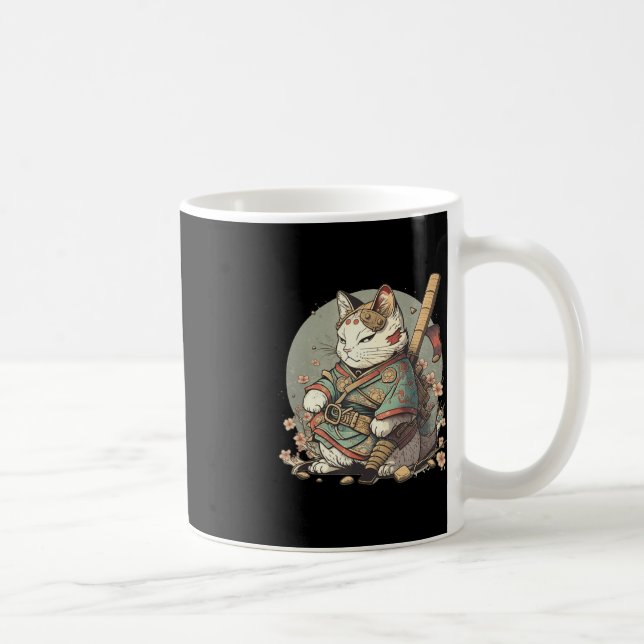 Taza De Café Estilo Gato Kawaii Samurai Anime Kitten Japonés (Derecha)