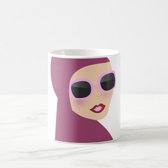 Taza De Café Estilo islámico de la señora del hijab del muslima (Centro)