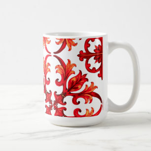 Taza De Café Estilo italiano,mosaico,rojo