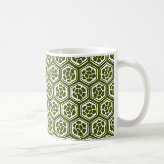 Taza De Café Estilo Kabuki - Flores en verde