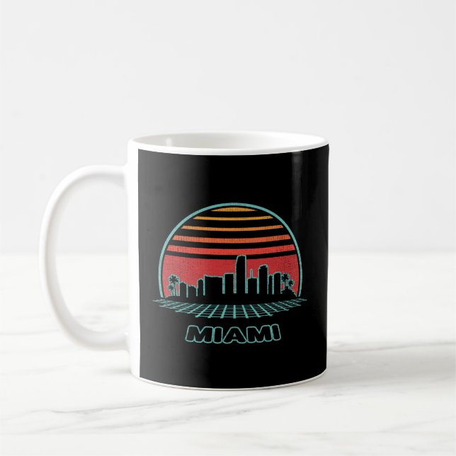 Taza De Café Estilo Miami City Skyline 80S (Izquierda)