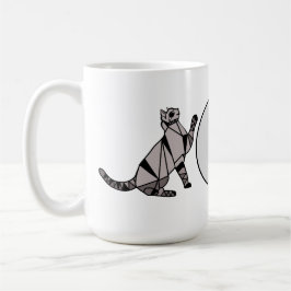 Taza De Café Estilo moderno Gato gráfico negro y guión