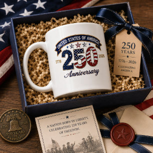 Taza De Café Estilo Patriótico del 250º Aniversario de EE. UU.