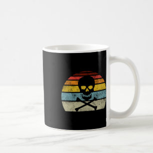 Taza De Café Estilo retro de la bandera del cráneo pirata vinta
