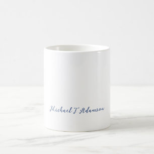 Taza De Café Estilo Retro Elegante Nombre en Caligrafía Blanca 
