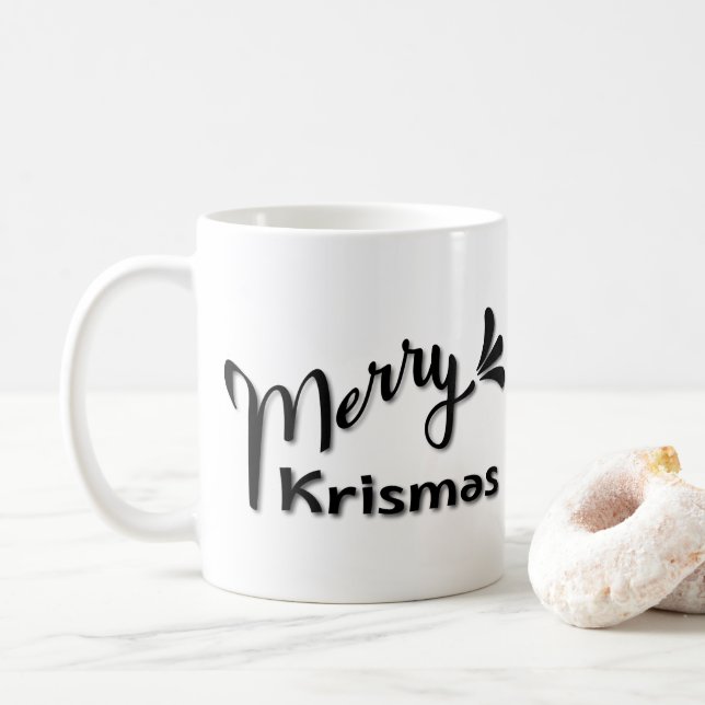 Taza De Café Estilo Retro Feliz Navidad (Con donut)