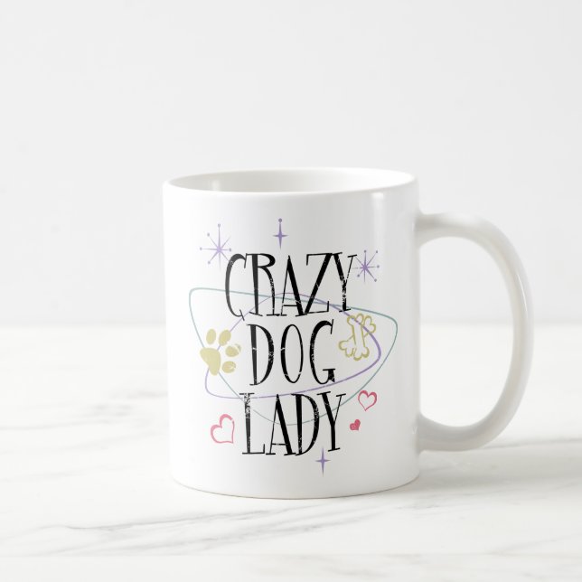 Taza De Café Estilo Retro Loco Perro Lady Mug (Derecha)