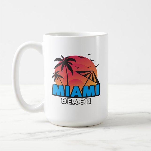 Taza De Café Estilo Retro Viaje a Miami Beach  (Izquierda)