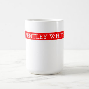 Taza De Café Estilo rojo moderno blanco simple simple nombre