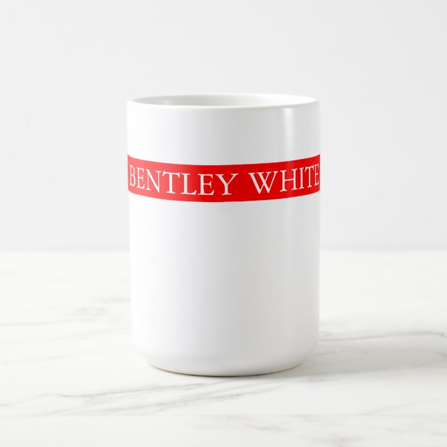 Taza De Café Estilo rojo moderno blanco simple simple nombre (Centro)