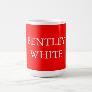 Taza De Café Estilo rojo moderno blanco simple simple nombre