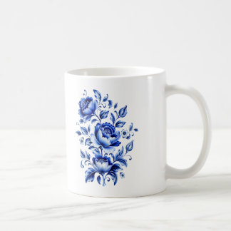 Taza De Café Estilo tradicional de porcelana folclórica rusa