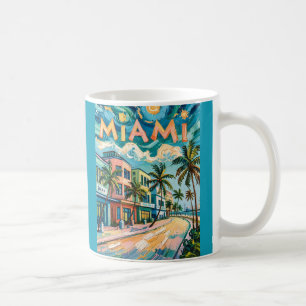 Taza De Café Estilo Van Gogh Miami Ocean Drive Playa Colorida