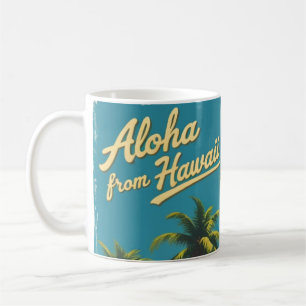 Taza De Café Estilo Vintage De Viaje Hawaiano Aloha De Hawaii