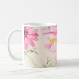 Taza De Café Estilo vintage impresión con flores rosas y rosas