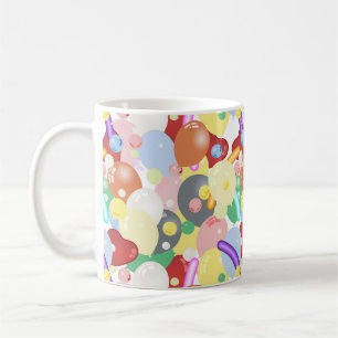 Taza De Café Estilos de globos de varios colores brillantes y g