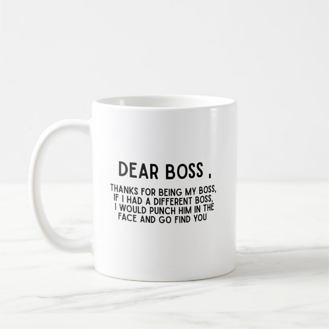 Taza De Café Estimado jefe de la oficina divertida (Izquierda)