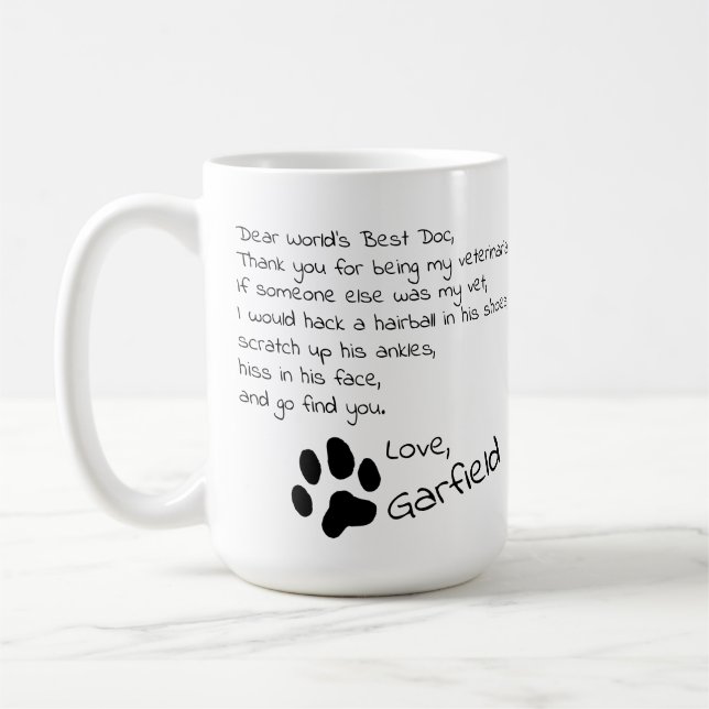 Taza De Café Estimado Mascota del Personalizable Veterinario No (Izquierda)