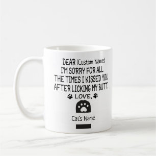 Taza De Café Estimado nombre personalizado y nombre del gato