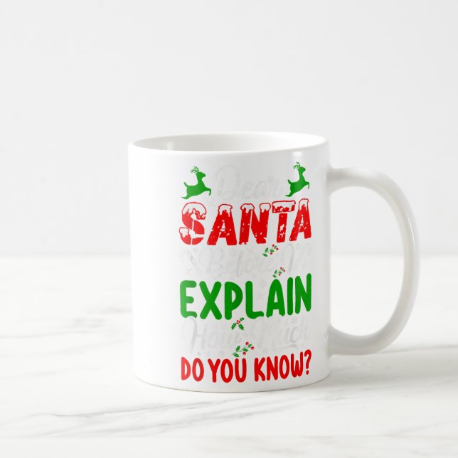 Taza De Café Estimado Papá Noel Antes De Explicar Cuánto Sabes  (Derecha)