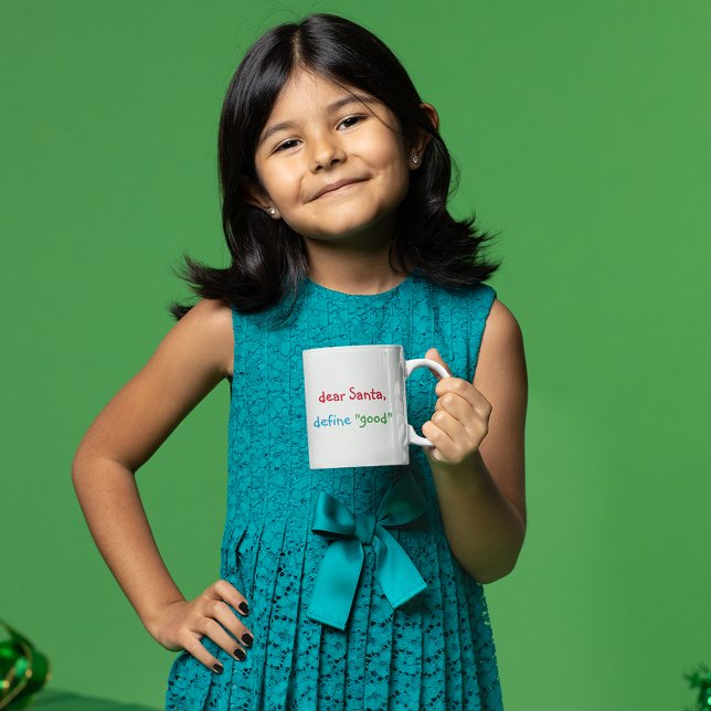 Taza De Café Estimado Santa Define Buen Humor Gracioso Leche De (Dear Santa Define Good Funny Humor Hot Cocoa Milk Coffee Mug)