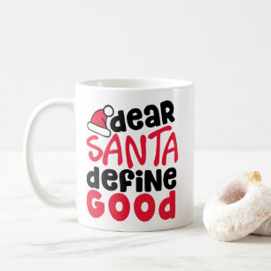 Taza De Café Estimado Santa Define buenos Navidades graciosos