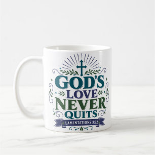 Taza De Café Estímulo Cristiano del Amor de Dios que Nunca Aban