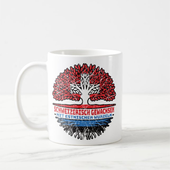Taza De Café Estland Estnisch Schweizer Schweiz Baum Wurzel (Izquierda)