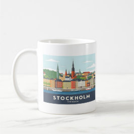 Taza De Café Estocolmo Suecia Gamla Stan Pastel Viaje