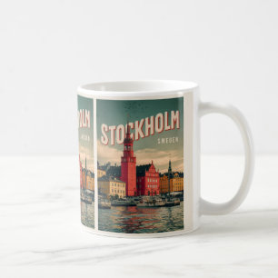 Taza De Café estocolmo suecia viaje regalos vintage paseo marít