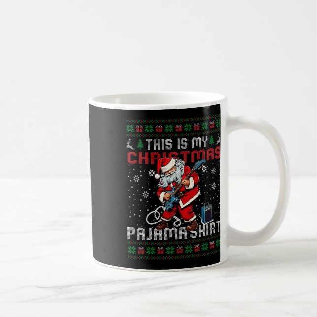 Taza De Café Estos son mis Navidades Pajama Guitar Navidades fe (Derecha)