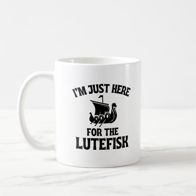 Taza De Café Estoy aquí por Lutefisk Nordic Lutefisk (Izquierda)