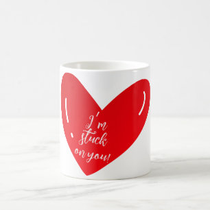 Taza De Café Estoy atascado en tu mensaje con forma de corazón