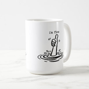 Taza De Café Estoy Bien Ahogándome Divertido Sarcástico Pulgar