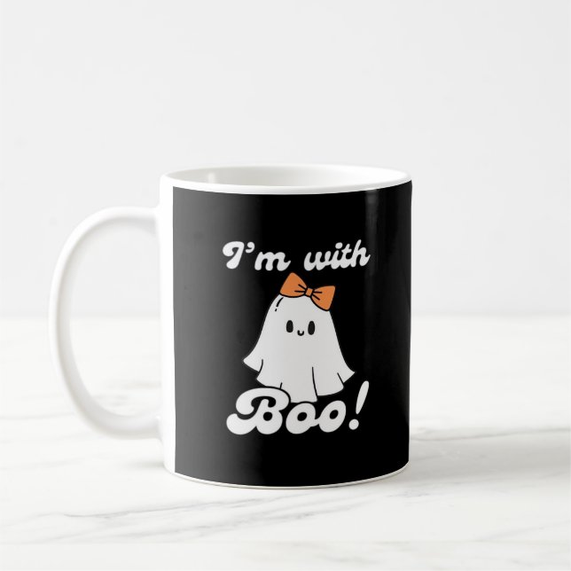 Taza De Café Estoy Con Boo Estilo Retro Divertido (Izquierda)