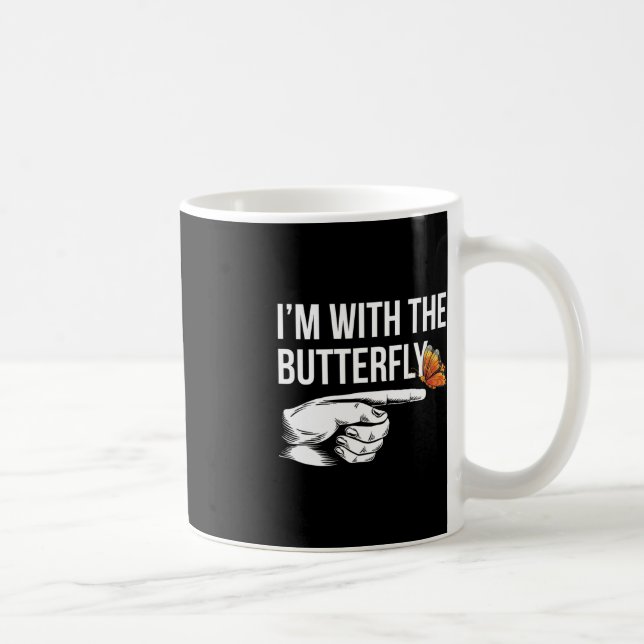 Taza De Café Estoy con el Fiesta mariposa haciendo juego de par (Derecha)