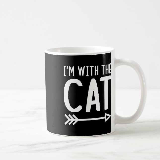 Taza De Café Estoy con el gato cómico que coincide con la parej (Derecha)