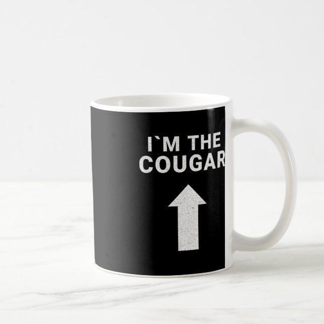 Taza De Café Estoy con el regalo de cumpleaños de Cougar Humor  (Derecha)