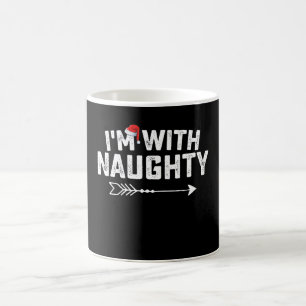Taza De Café Estoy con parejas de Navidad traviesas a juego