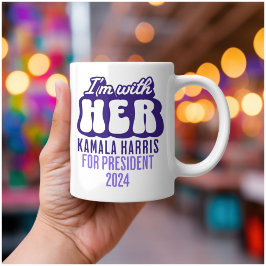 Taza De Café Estoy con su texto Kamala Harris para la president