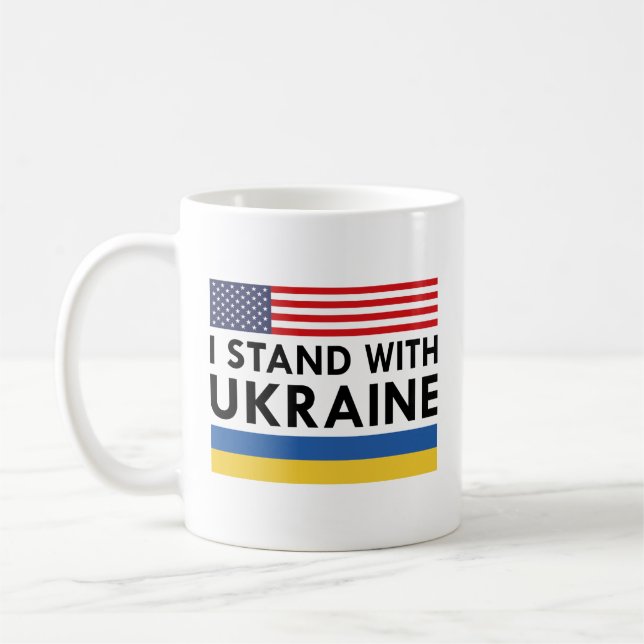 Taza De Café Estoy con Ucrania en Estados Unidos (Izquierda)
