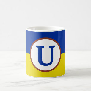 Taza De Café Estoy de acuerdo con el monograma de la bandera az
