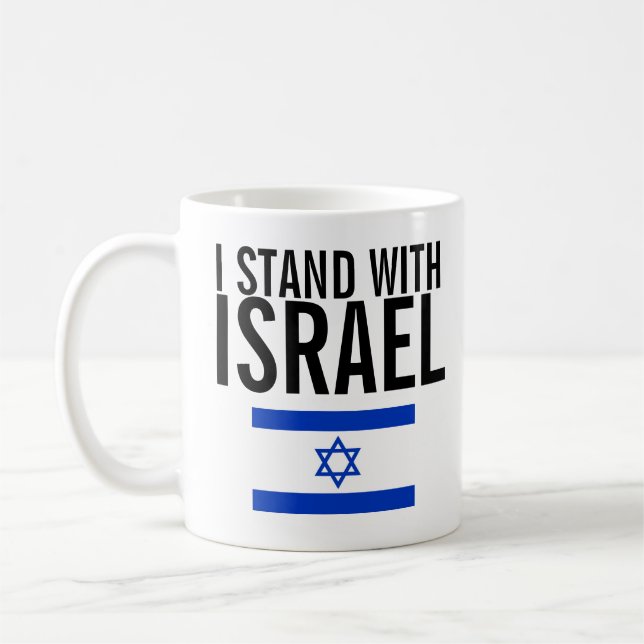 Taza De Café Estoy de acuerdo con Israel impreso en White Mug (Izquierda)