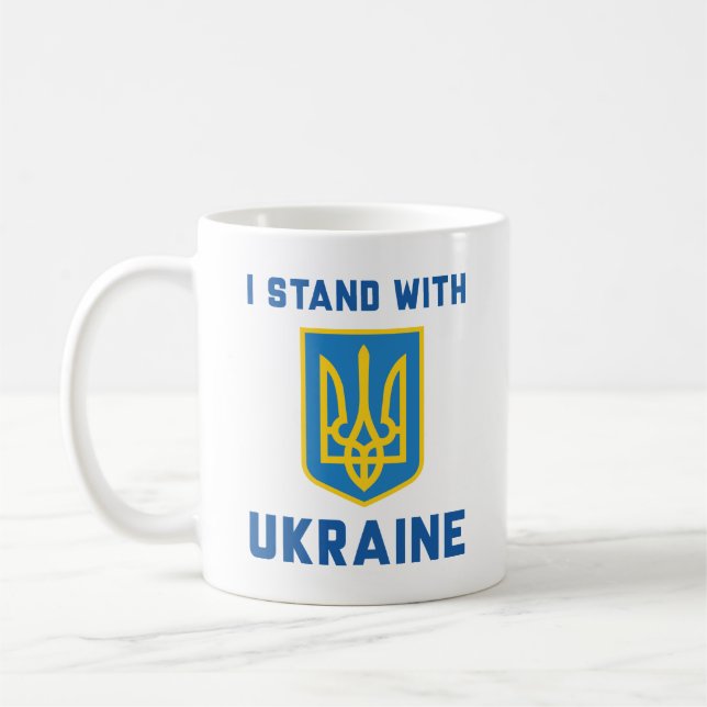 Taza De Café Estoy de pie con Ucrania (Izquierda)