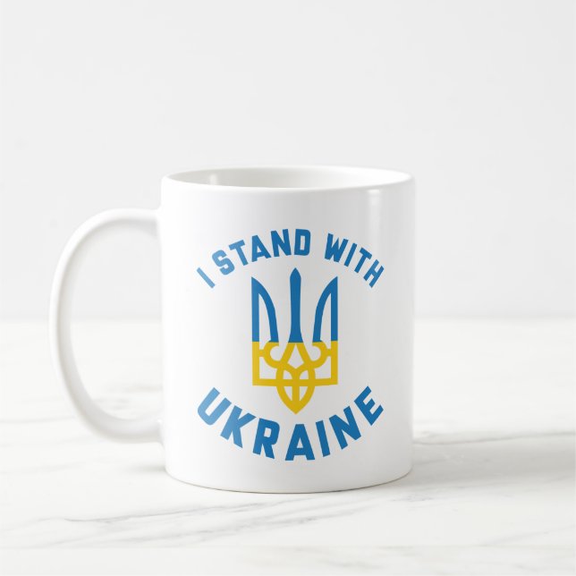 Taza De Café Estoy de pie con Ucrania (Izquierda)