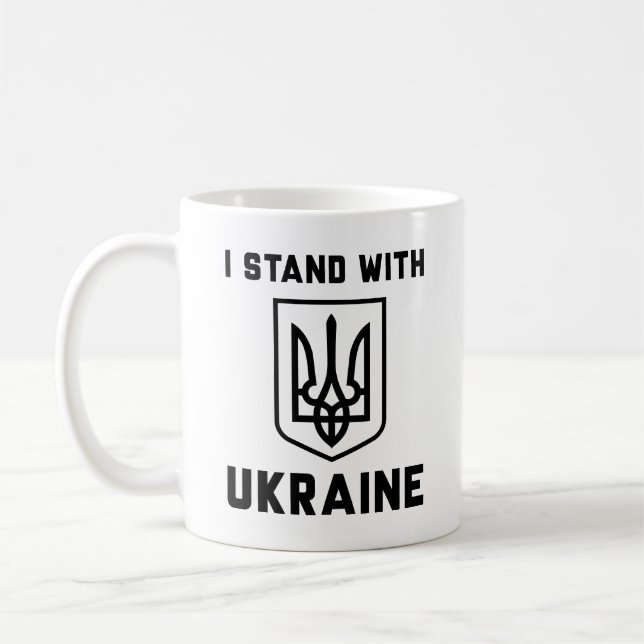 Taza De Café Estoy de pie con Ucrania (Izquierda)