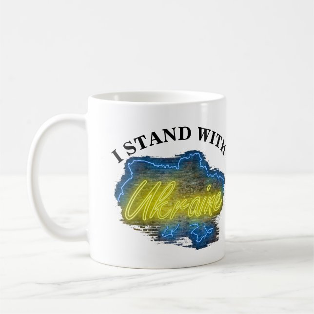 TAZA DE CAFÉ ESTOY DE PIE CON UCRANIA (Izquierda)
