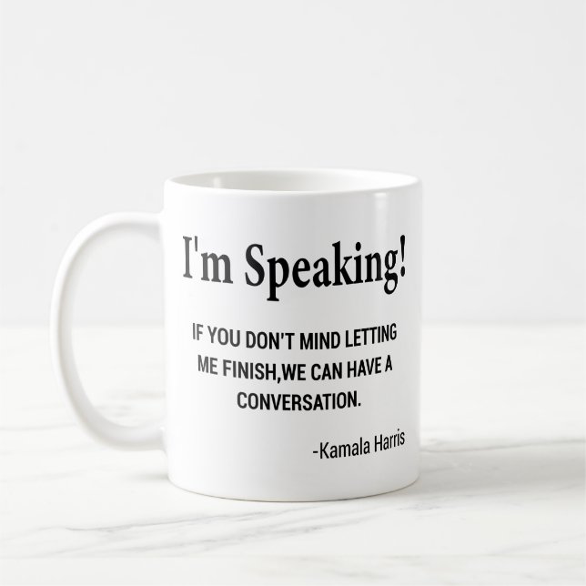 Taza De Café Estoy hablando - Kamala Harris debate feminismo Bi (Izquierda)