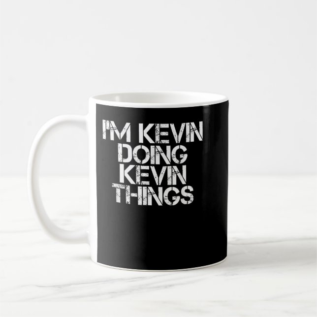 Taza De Café ESTOY HACIENDO COSAS DE KEVIN Navidades graciosos  (Izquierda)